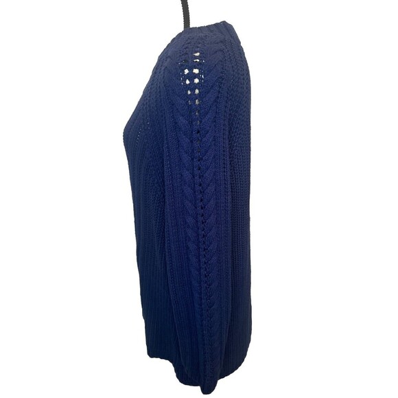 Woman Within Navy BLUE Long Sleeve Crew Neck Sweater Lagenlook Plus 18/20 - Picture 3 of 10